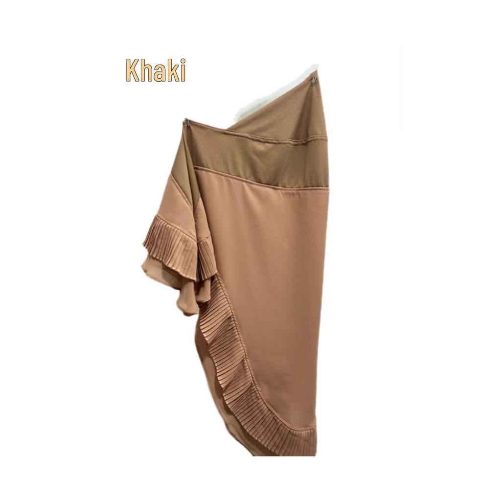 Muslim Women's Double Layer Chiffon Hijab - Pleated Edge Color Block Pullover