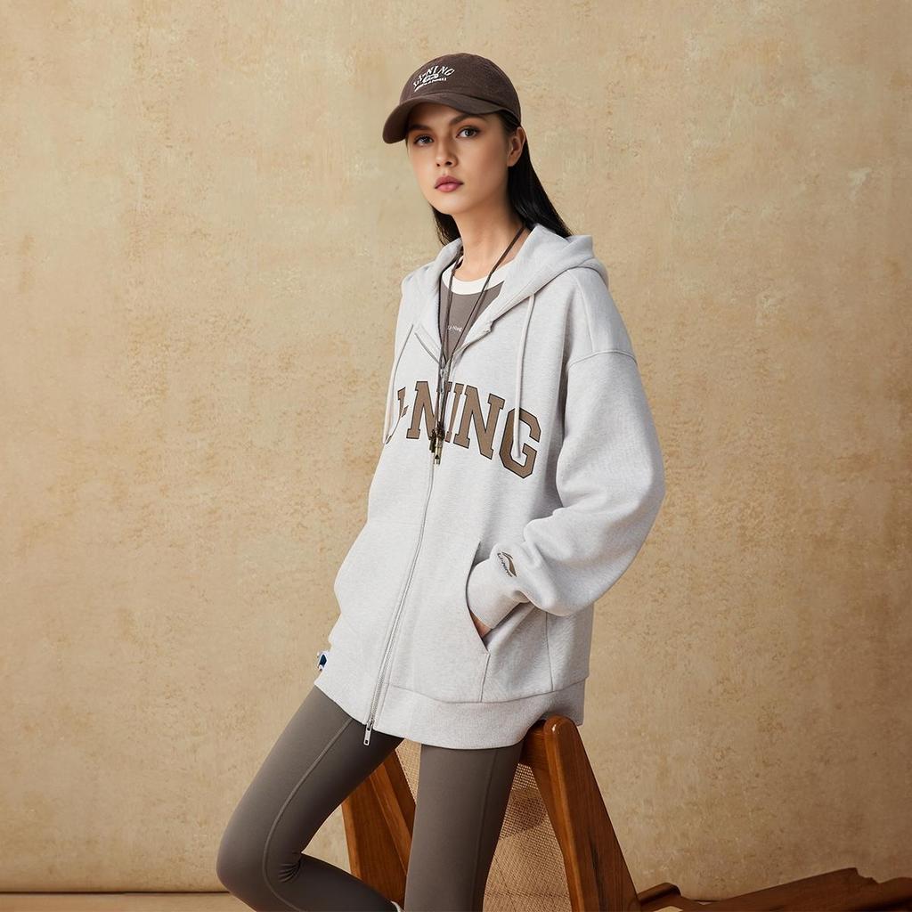 Li-Ning Weekend Youth Infrared Warmth Anti-Static Anti-Bacterial Versatile Casual Fleece Comfortable Hoodie Unisex hoodies AWDUA11-2