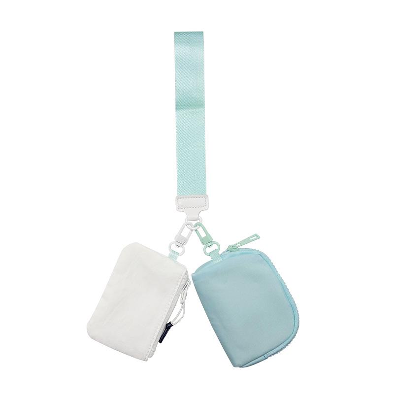 Lulu Multifunctional Waterproof Nylon Wrist Bag: Stylish Double-Pocket Coin, Card Purse & Key Chain.