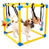 Gimnásio de Brinquedos para Filhotes com 8 Brinquedos Pendurados Ginásio de Selva Interativo para Interior Estrutura de PVC com Tiras Elásticas Ajustáveis Para Dentição de Filhotes Pequenos