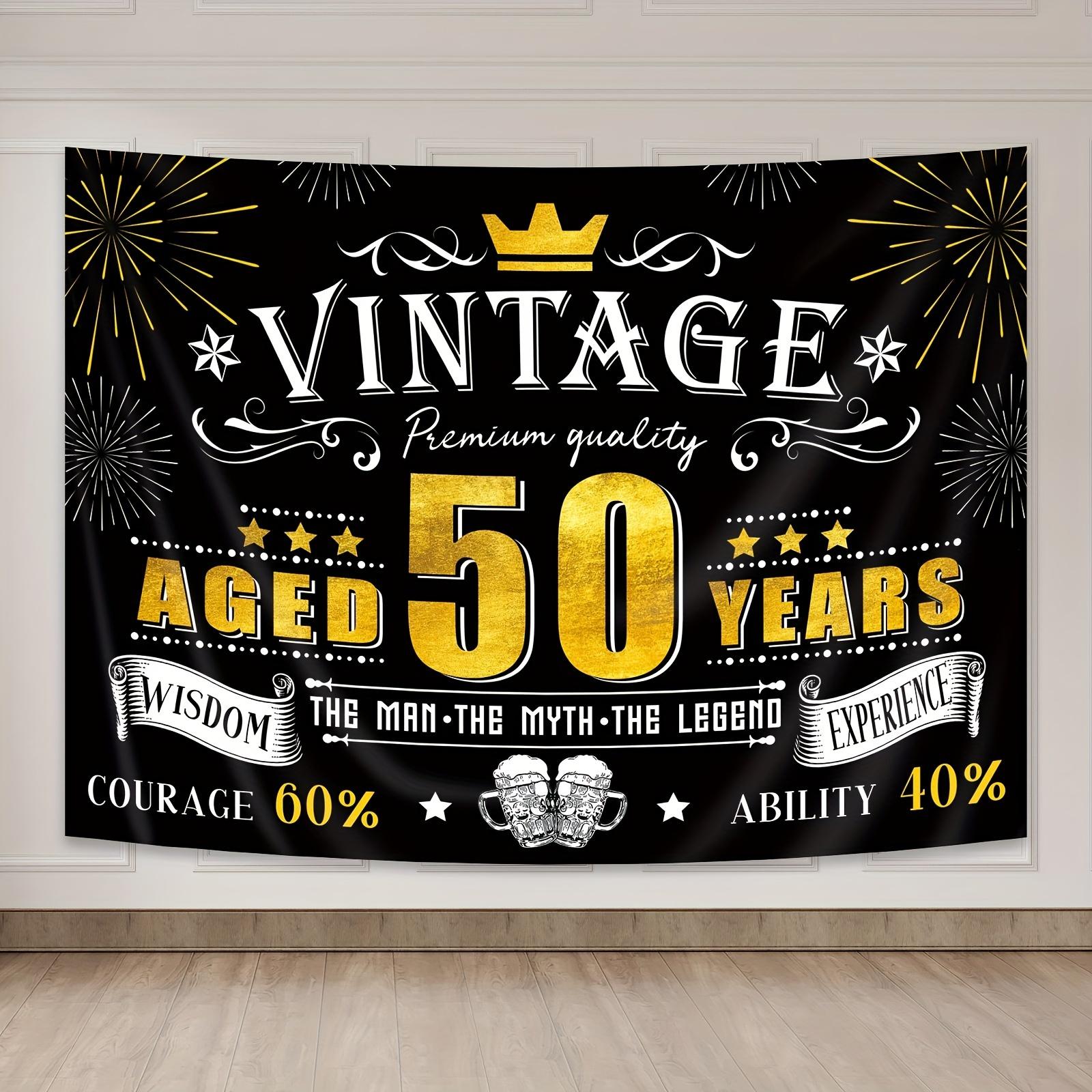 Black and gold retro men s theme 50th birthday background fabric happy 50th birthday photography background decoration 100x150cm