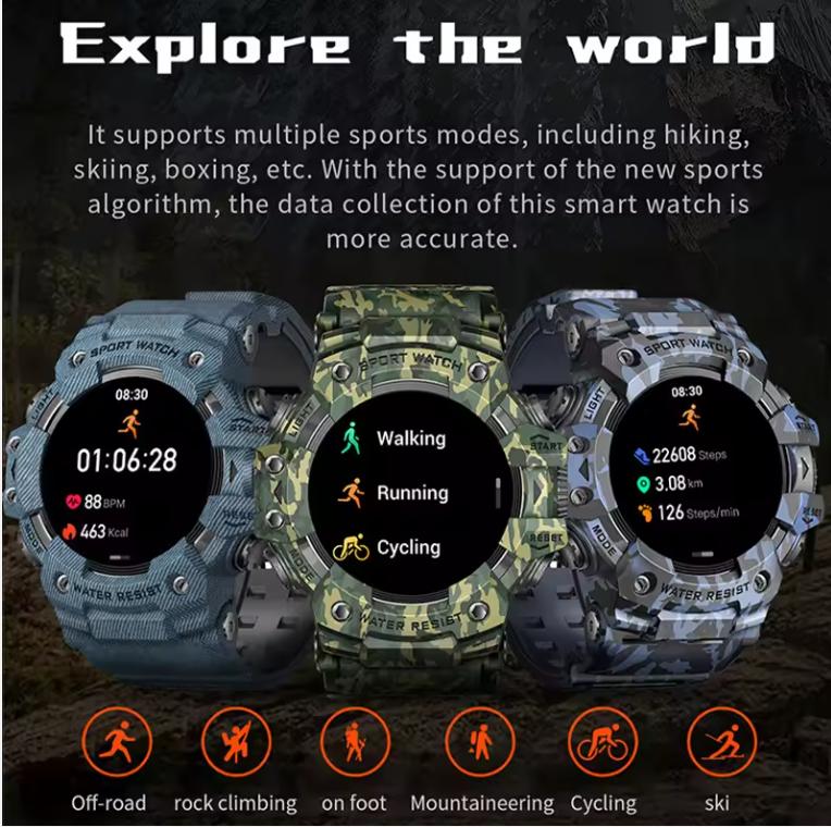 Xiaomi Mijia Smart Watch Outdoor Sports Compass Flashlight Watch Bluetooth Call Heart Rate Monitoring Waterproof Watches for Men