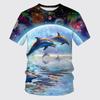 Summer Dolphin T-Shirts Cute Sea Animal 3D Printed Streetwear Men Women Casual Fashion Oversized T Shirt Kids Tees Tops Clothing