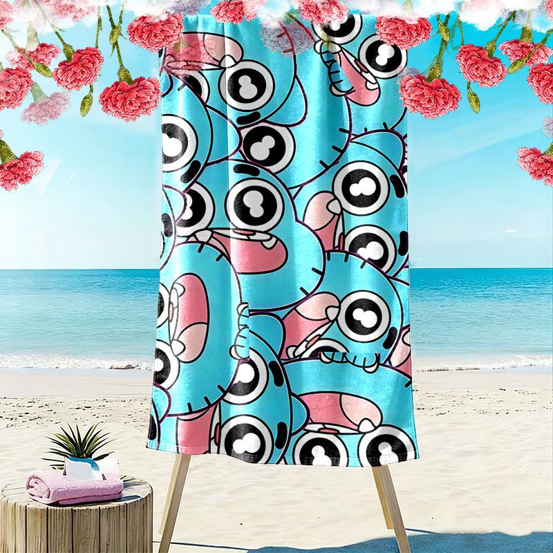 Gumball Print Beach Towel, Large Soft Quick Dry Towel for Beach Camping Swimming