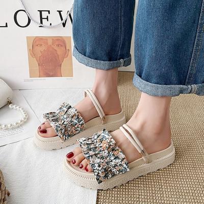 Two Wear Sandals Female Summer Slippers 2024 New Fashion Students Shoe Thick Bottom Beach Shoes for Women Women's Footwear