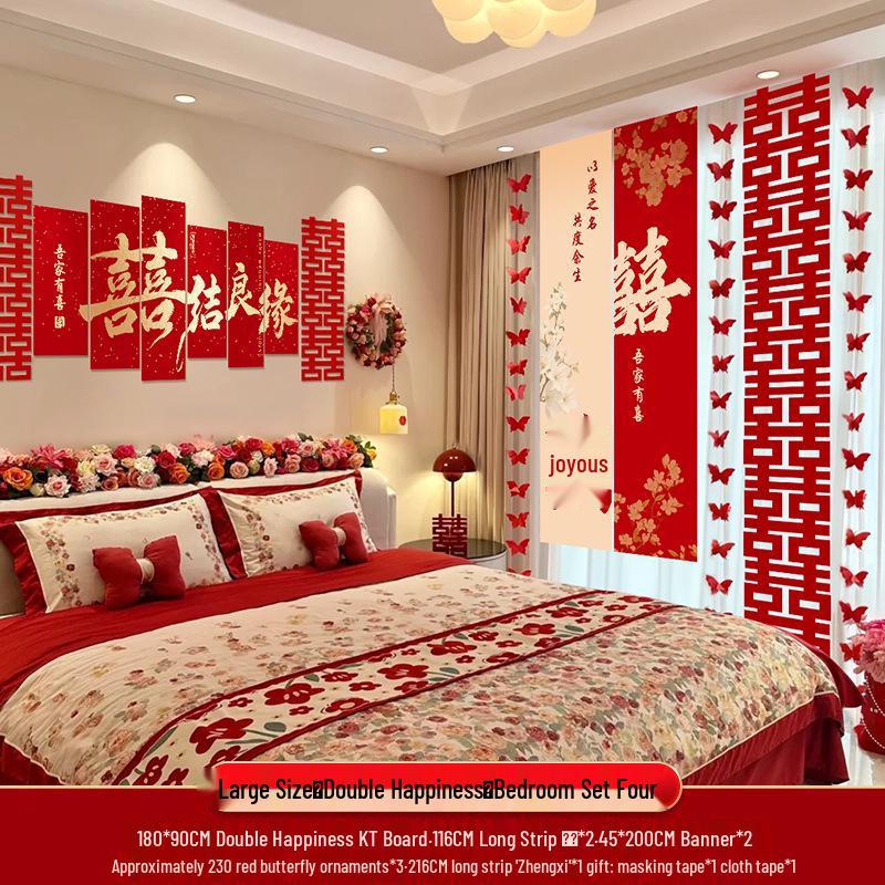 Bröllops vardagsrumsdekor: Bakgrundsvägg och soffgrupp med dubbel lycka