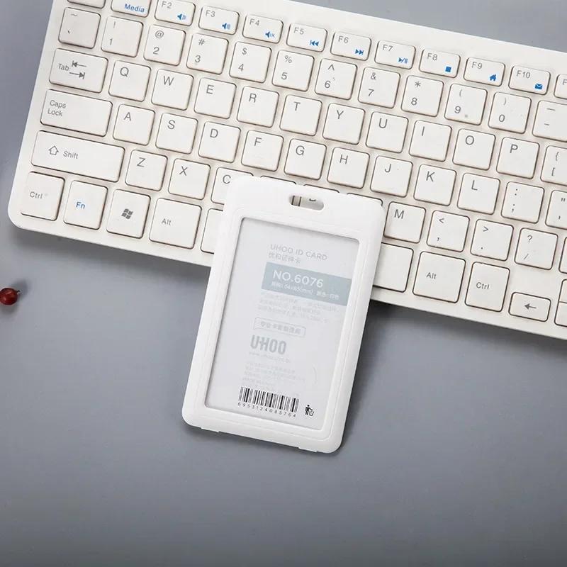 Women Man Credit Card Cover Case with Retractable Buttons Pouch Creative Transparent Nurse Badge Doctor ID Holder Clip Badge
