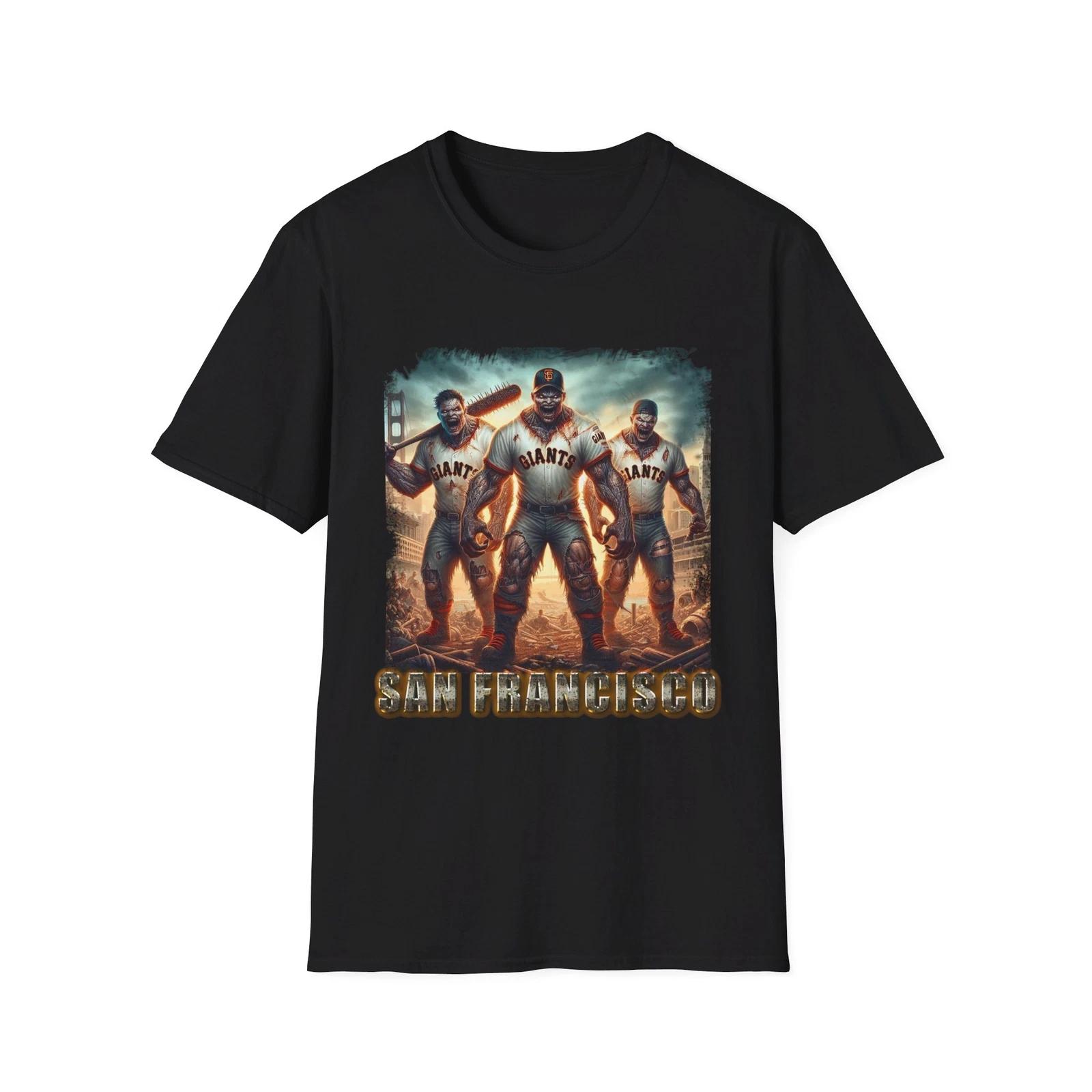 San Francisco Giants Horror Mash-Up T-Shirt - Spooky Fan Apparel for Giants Fans L