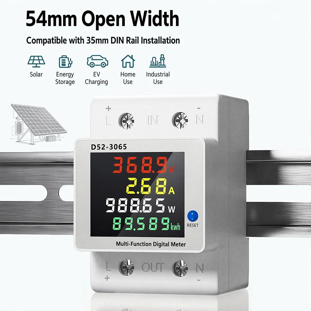Photovoltaic Voltage Meter Digital Display Voltmeter Ammeter Energy Power Watt Meter for Electrician Tool