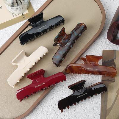 10cm Large Acetate Hair Claw Vintage Geometric Hair Clips for Women Strong Hold Shark Clip Fashion Hair Accessories