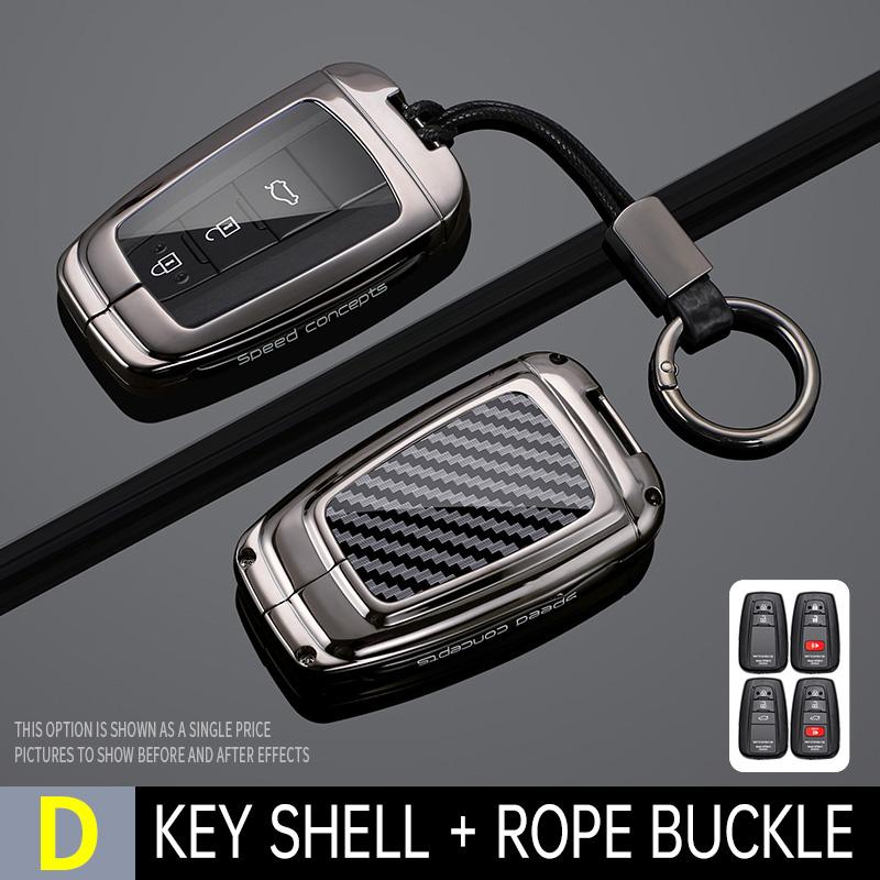 Tpu+Zinc Alloy Car Key Cover Toyota Prius Camry Corolla Chr C-Hr Rav4 Land Cruiser Prado Key Chain Key Cover Car Accessories
