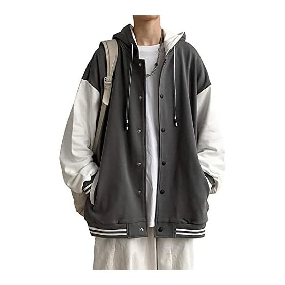 [Poperdision] Men s Parka Sweatshirt, Stylish, Large Size, Popular Jacket, Sports, Hooded, Stylish, Casual, Cardigan, Coat, Jersey, Spring, Autumn,