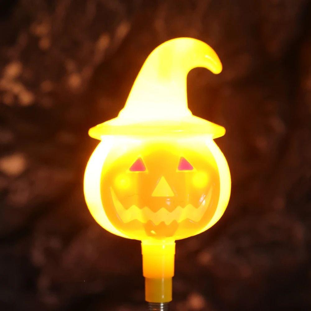 Luminous Spring Glitter Stick LED Pumpkin Ghost Hand Lantern Halloween Pumpkin Lantern  Boys Girls