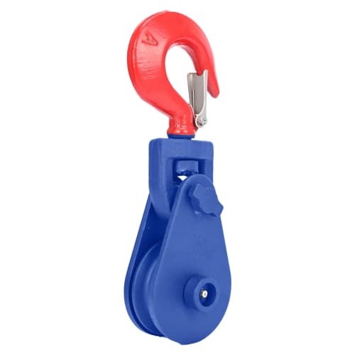 aleawol 2-ton Snatch Block, Hook-Type Pulley, Swivel Type, Single-Car Snatch, Heavy-Duty Pulley, Compatible with 9.5mm Wire Rope, for Loading Trucks,