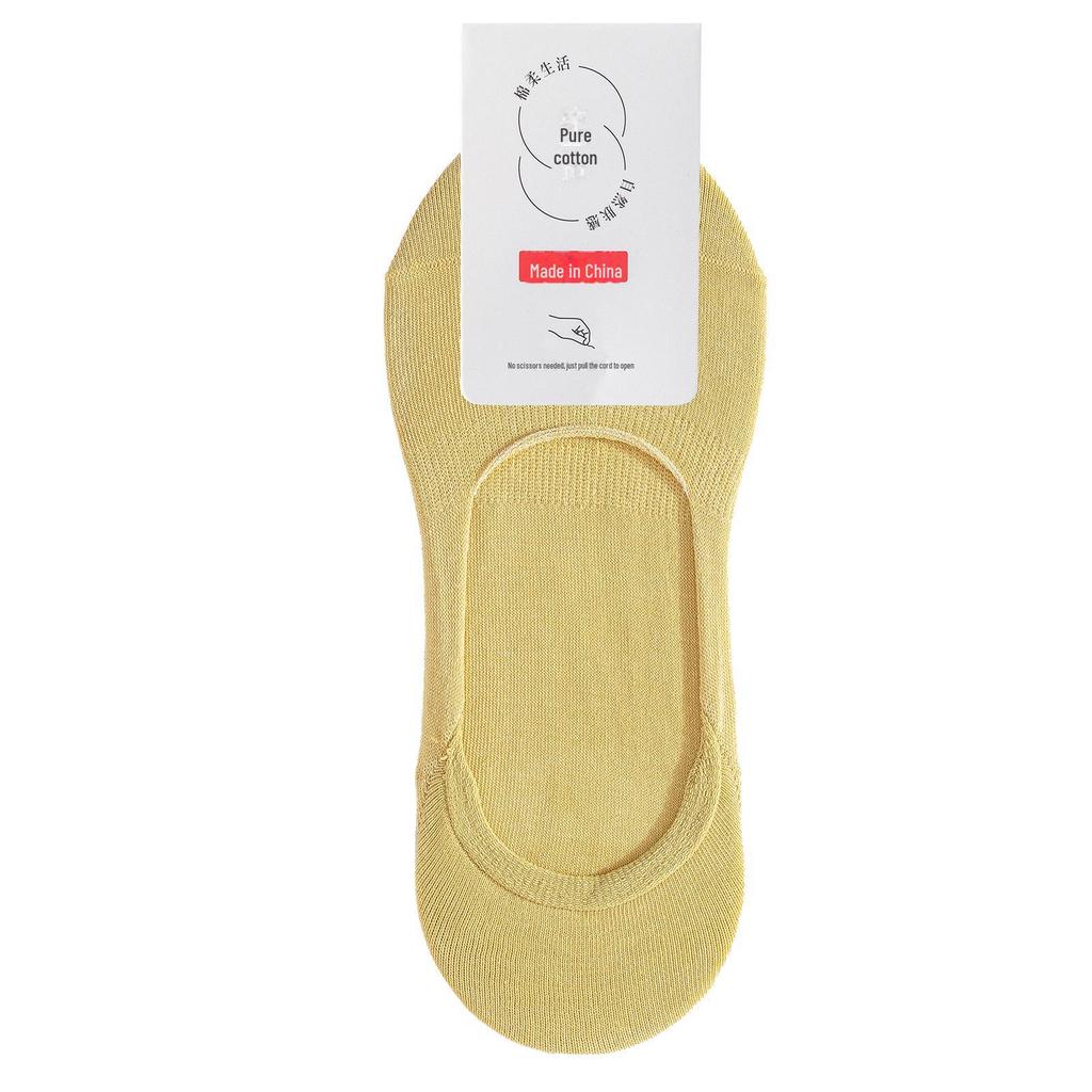 Women's Thin Spring-Summer Deodorant Cotton Socks: Antibacterial, Sweat-Absorbing, Solid Color, Invisible, Short, and Boat Socks.