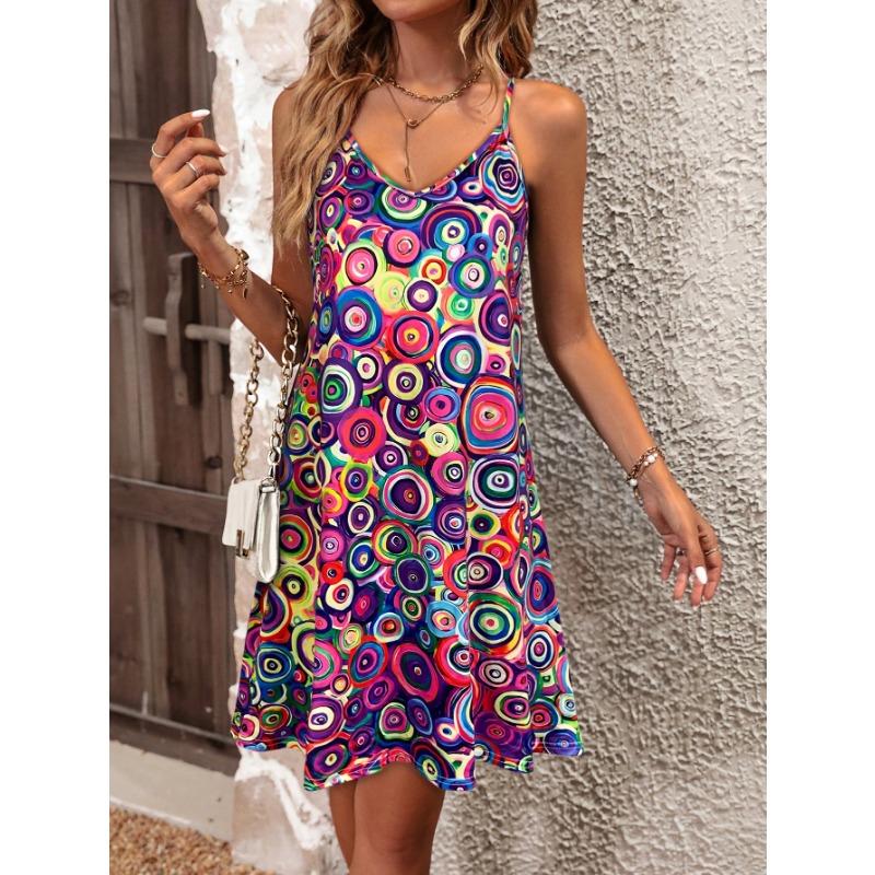 New spring and summer printed strapless women's dress