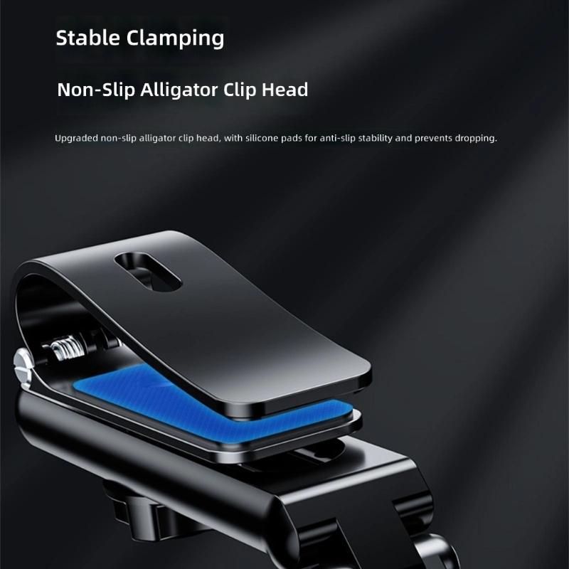 Flexible Rotatable Car Phone Mount Clip Support For 4.7 To 6.5 Inch Smartphones Secure Grip Offers Full Angle Adjustment