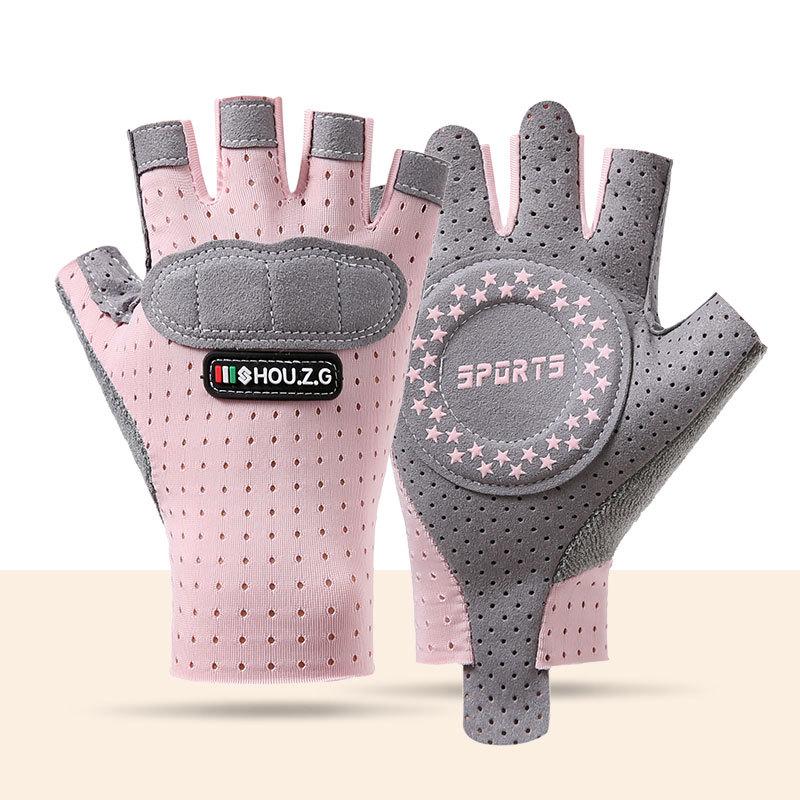 Children's half-finger gloves Boys and girls outdoor sports cycling roller skating non-slip wear-resistant breathable ice silk thin cartoon E5