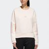 Adidas Style Soft Sweatshirt With Logo Print, Cropped Casual Sport Women Sweatshirt Pink GM1460