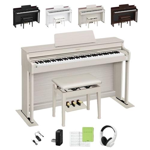 Casio AP-300 Digital Piano, 88 Keys, MIDI Compatible, Bluetooth Compatible, Headphones Included, Authentic Touch, Smart Functions, 88 Keys, Keyboard T