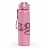 1PC Rainbow Rage Letter Text 750ml Color Plastic Sports Water Bottle Leakproof Flip Straw Lid Suitable for Sports Office Home Use