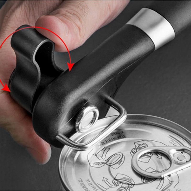 Safe Cut Can Opener, Smooth Edge Can Opener Handheld, Food Grade Stainless Steel Cutting Can Opener for Kitchen and Restaurant