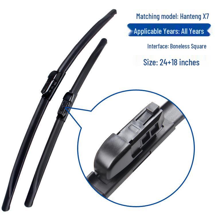 Dual-layer, frameless wiper blade for Hanteng X7