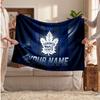 Toronto Maple Leafs Flannel Blanket, Custom Name Text Personalized Soft Throw Blanket Home Decor Gift
