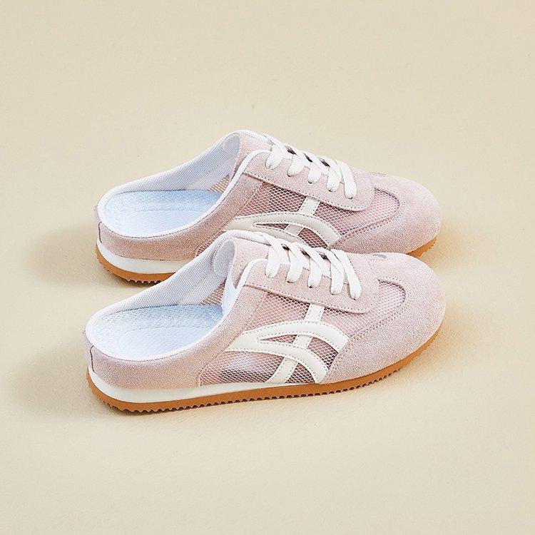 Cool slippers women's summer wear mesh thick-soled lazy shoes one pedal bag head half slippers 2025 new casual shoes drag
