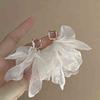 Silver needle French retro flower pearl fringed earrings personality sweet temperament stud earrings women