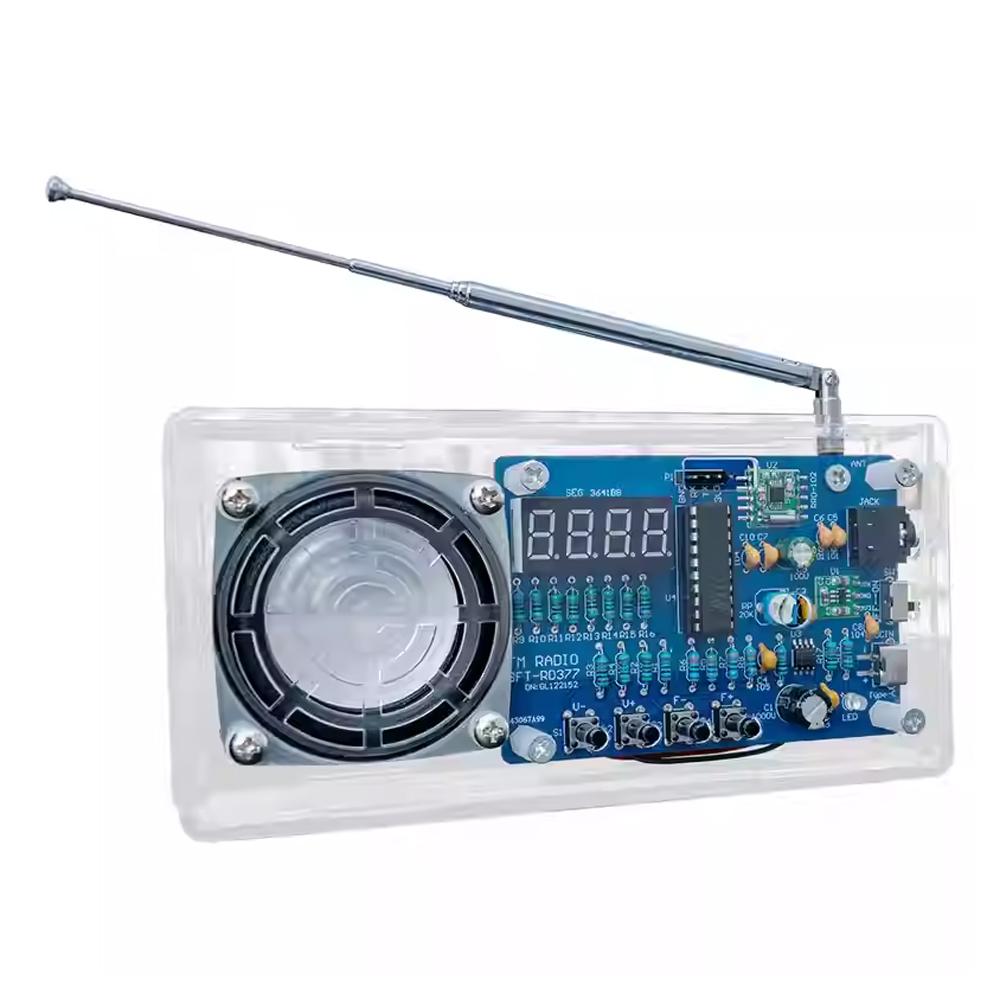 Electronic FM Radio Kit Digital Display Radio DIY Kit 87.5-108MHz Hand-Soldered Kit Type-C Microcontroller Mono 3~5W