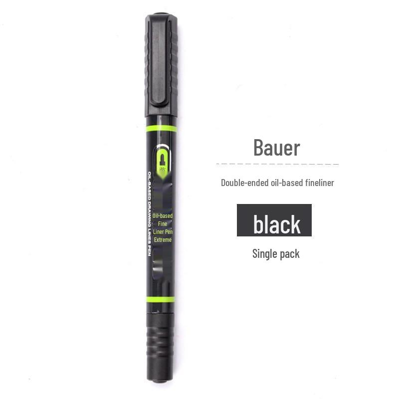 Bao Ke MP2915 Double-headed Waterproof Fine Liner Pen - Quick-drying Marker for Art and Notes чёрный