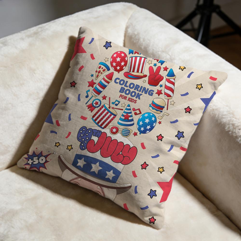 Independence Day Cushion Cover Soft Decorative Pillow Case Suitable for Bedroom Sofa Car Travel Use