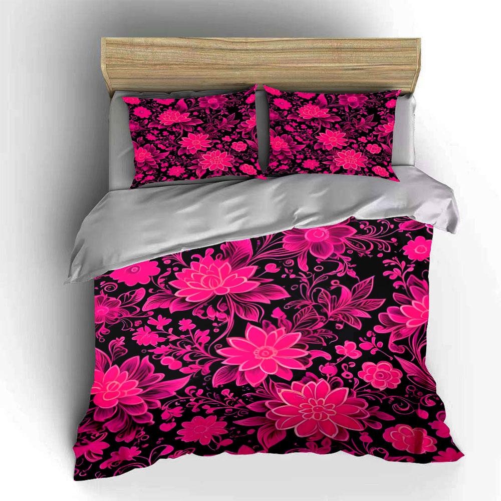 Floral Pattern Bedding Set Decor Multiple Sizes Kid'S And Adults' Bedroom Exquisite 3Pc Bedding Set, Gift