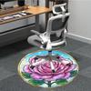 1pc Rose Window Chair Carpet for Office - Durable, Ideal for Chair Mats, Stylish & Functional Decorative Rug Yy260130079