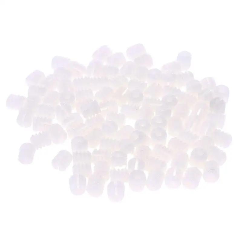 100Pcs White Plastic Dowels Durable Nut Kit Screw Dowel Inserts Bathroom Kitchen Plastic Pre-embedded Rubber Pellets