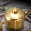 3PCS round handle stainless steel seasoning jar, gold color, kitchen spice jar, seasoning container