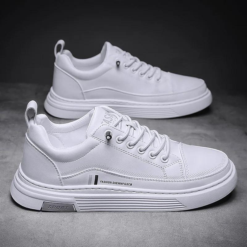 Fashion Men's Shoes 2025 Spring New Casual Shoes Fashionable Low Top Soft Soled Board Shoes Simple Thick Soled Breathable Single Shoes