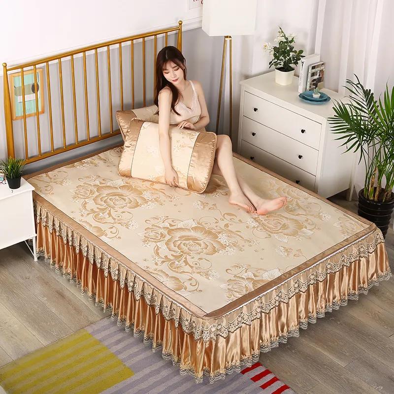 Bed Skirt and Pillowcase Three-piece Bed Set Home Bedding Noble Style