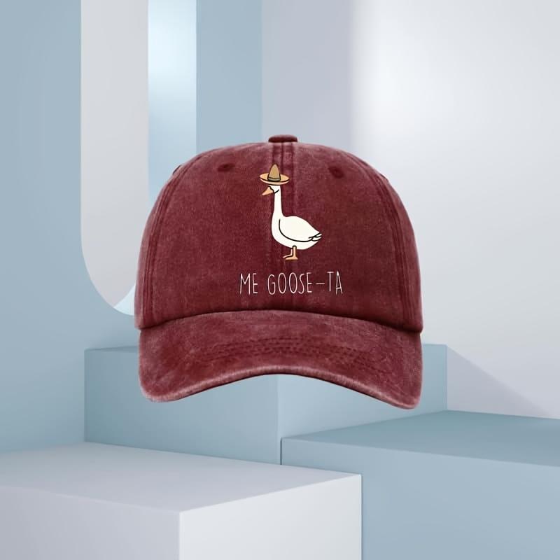 Men's and women's fashionable duck print baseball cap, outdoor sunscreen travel equipment with simple design