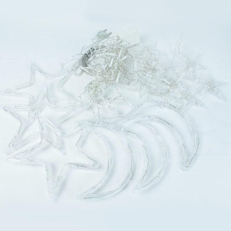Twinkle Star/Moon Fairy Light Ornament  Curtain String Lights for Bedroom Ramadan Birthday Christmas Indoor Decorations
