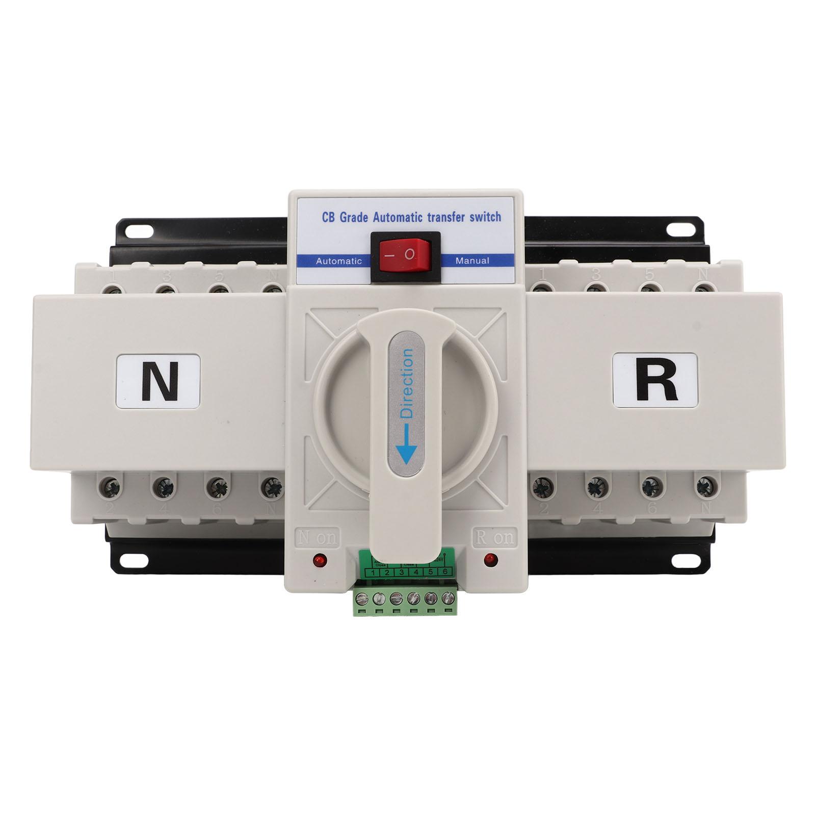 

4P Dual Power Automatic Transfer Switch 63A Circuit Breaker Changeover Switch Fire Fighting Type