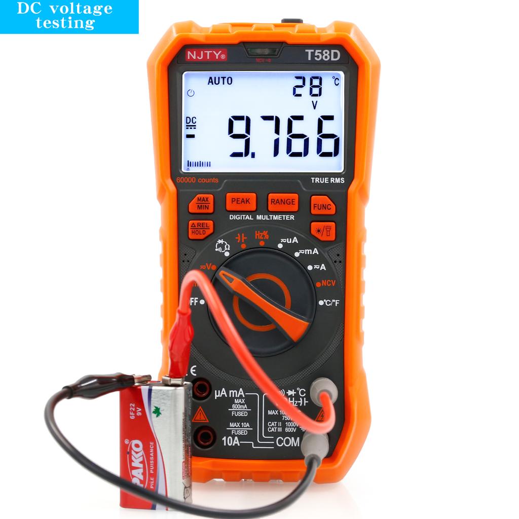 NJTY T-58D High-Precision Digital Multimeter, 60000 Counts, Smart Anti-Burn, Home/Professional Universal Meter