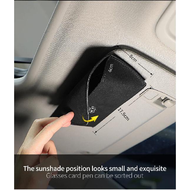 Car Sunglasses Holder Universal Suede Multi-function Glasses Clip Bill Clip Auto Accessories Glasses Case
