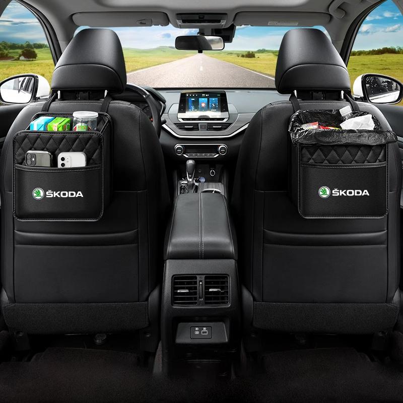 EMIW1 Hanging Car Seat Back Organizer Auto Back Seat Storage Bag for Skoda Octavia Rapid Fabia 1 2 VII S Kodiaq Kamiq Scala Superb VRS