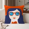 Italian Cocktail Print Flannel Cushion Cover, Soft Plush Square Throw Pillowcase for Sofa Living Room Home Decor, Hot Sale