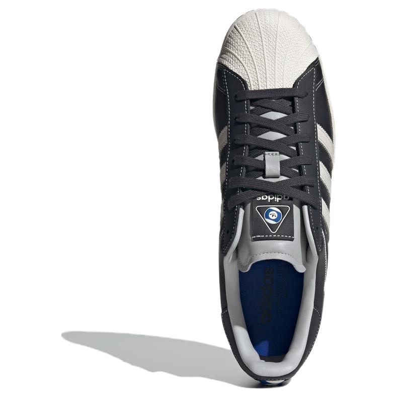 Adidas Superstar Carbon Grey Contrast Stitch Unisex Sneakers Black Cloud-White Grey-Two IF1780