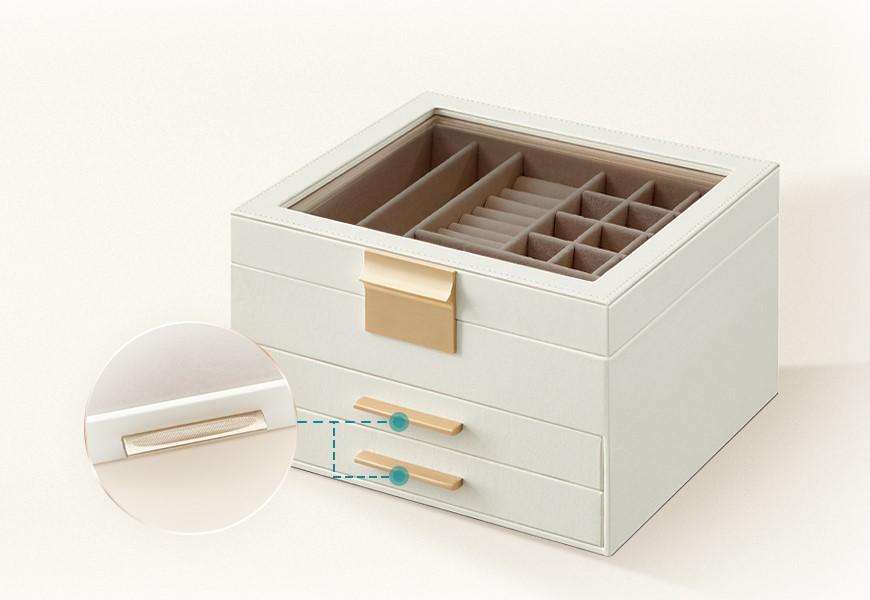Chest Container Jewelry box Casket with compartments and 2 drawers
