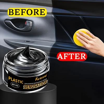 Ceară universală de lustruit pentru repararea pielii și plasticului - Cremă de recondiționare a interiorului auto pentru îngrijirea pielii/plasticului/cauciucului