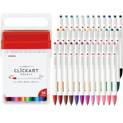Clickart Water-Based Markers Set, 36 Colors with Case, WYSS22-36C-N
